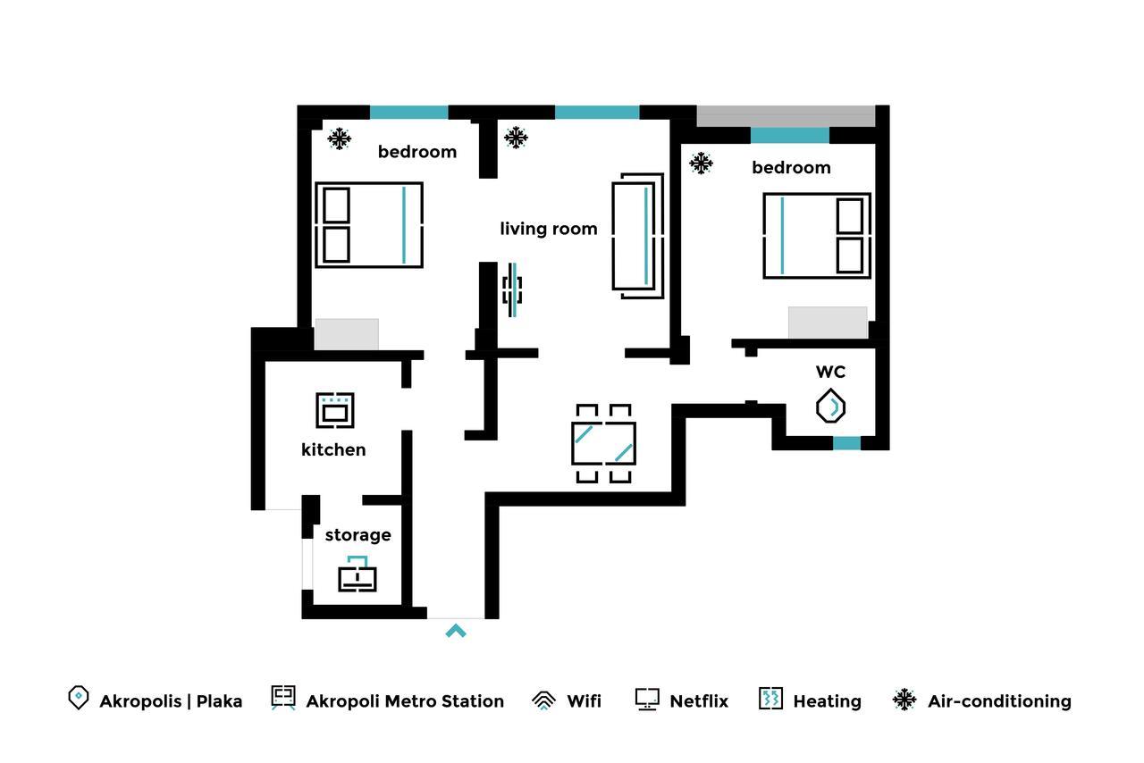 Acropolis Heart 2Bd Apartment In Plaka By Upstreet Афины Экстерьер фото